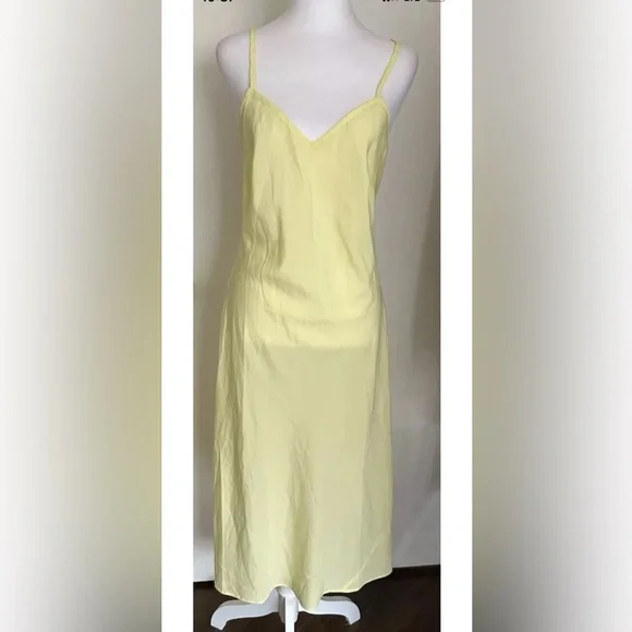 Asos Design Women’s Tiered Midi Dress Fluffy Texture Pale Yellow Size 6 Lined - Picture 12 of 15